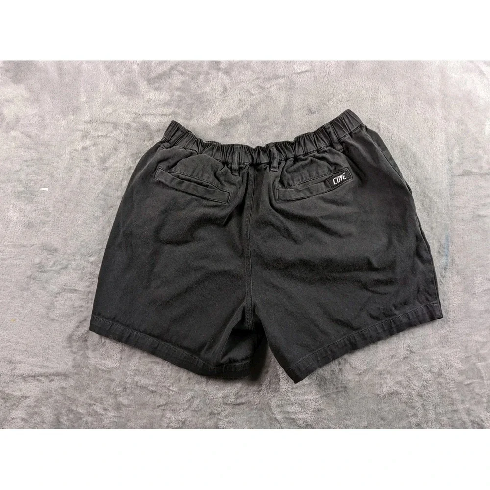 Cove USA Shorts Men 34 Black Faded Canvas Elastic Waist Chino 5
